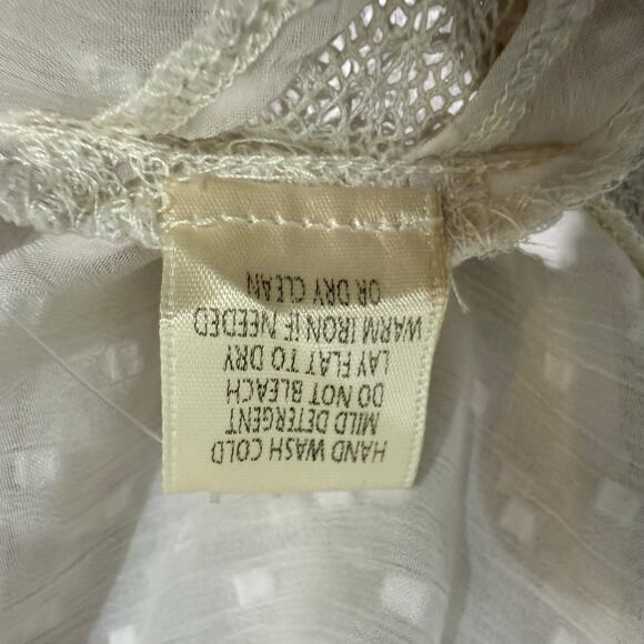 Lovestitch Top Womens Size Large Beige Celeste Chiffon Tie Front Top - Picture 9 of 12